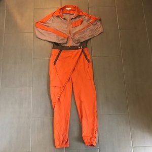 Futuristic Jumpsuit One Piece with Asymmetrical Wrap Skirt